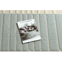Teppich FLUX 461.3.AE120 Wollmischung OSTA - Linien, strukturell, Loft-Stil grau / blau