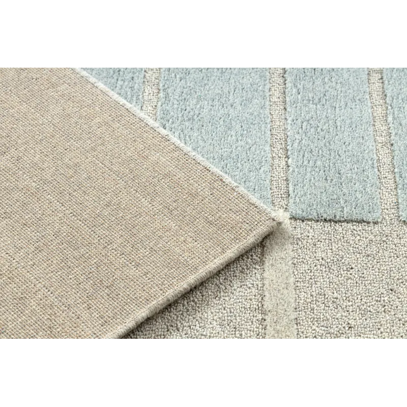 Teppich FLUX 461.3.AE120 Wollmischung OSTA - Linien, strukturell, Loft-Stil grau / blau