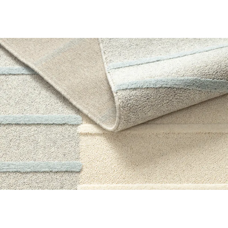 Teppich FLUX 461.3.AE120 Wollmischung OSTA - Linien, strukturell, Loft-Stil grau / blau