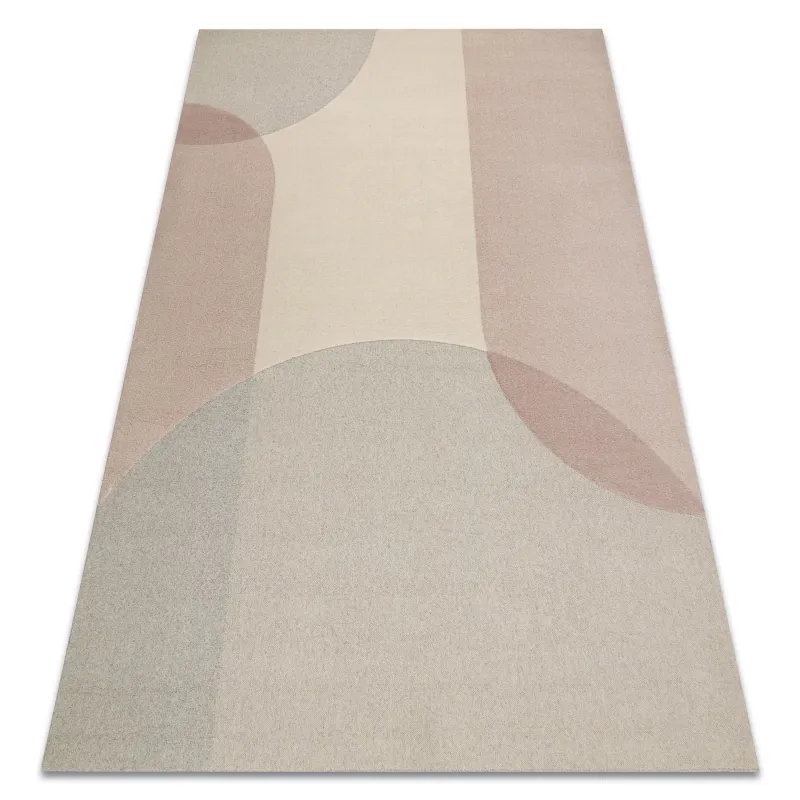 Teppich FLUX 461.7.AE200 Wollmischung OSTA - Geometrisch, strukturell, Loft-Stil beige / rosa