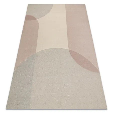 Teppich FLUX 461.7.AE200 Wollmischung OSTA - Geometrisch, strukturell, Loft-Stil beige / rosa