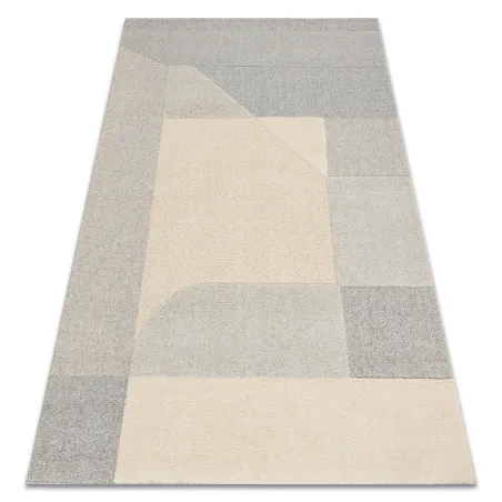 Teppich FLUX 461.12.AE120 Wolle OSTA - Geometrisch, strukturell, Loft Creme / Grau