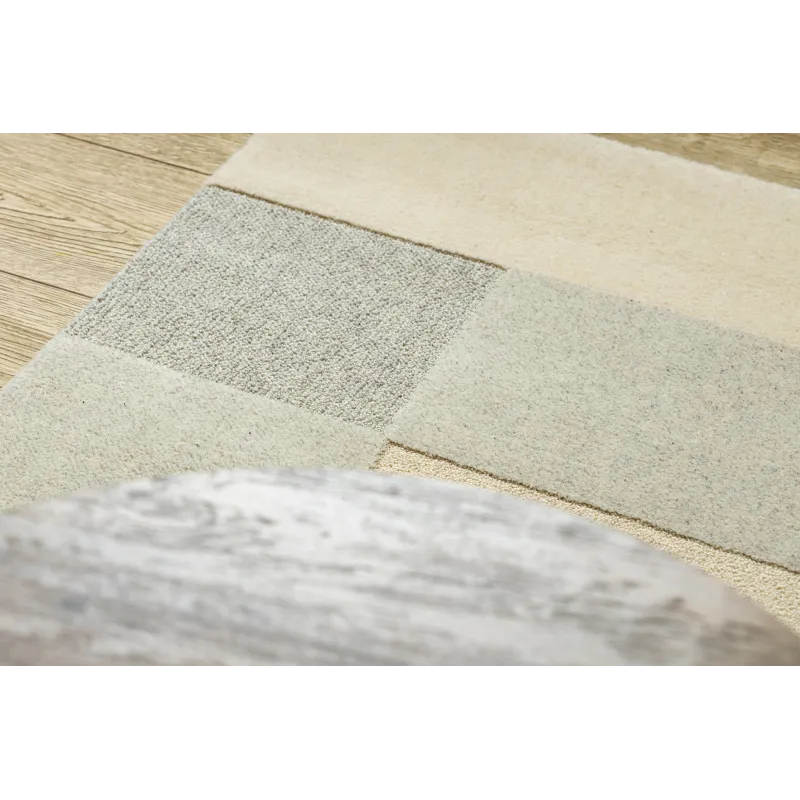 Teppich FLUX 461.12.AE120 Wolle OSTA - Geometrisch, strukturell, Loft Creme / Grau