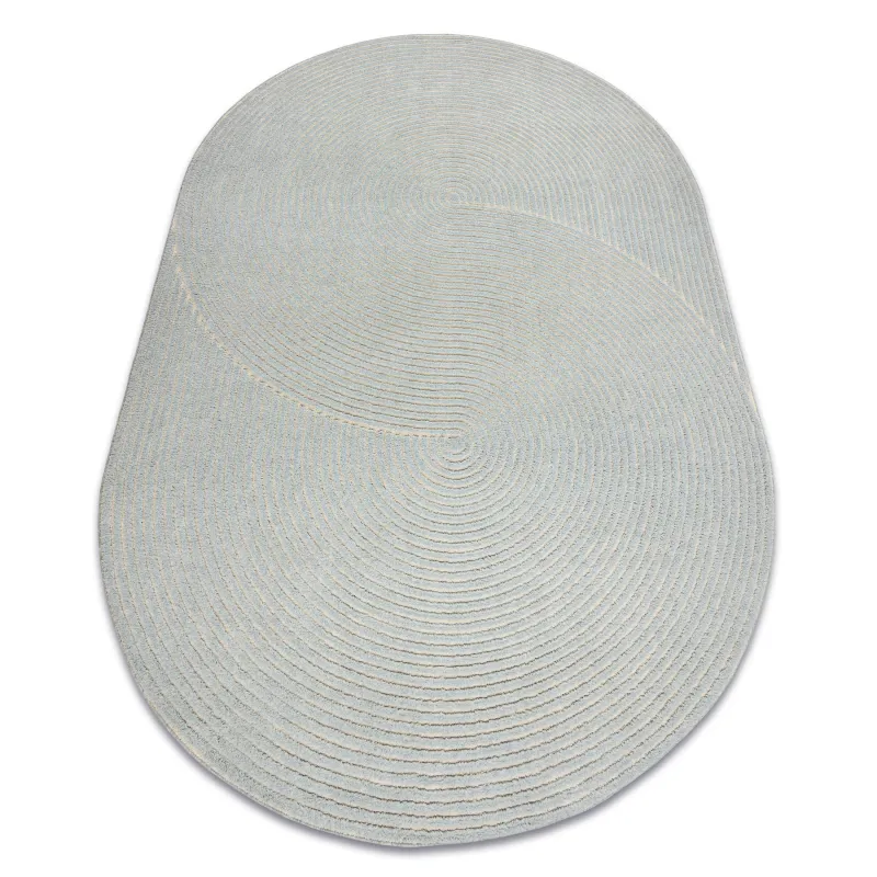 Teppich FLUX oval 461.67.AE500 Wollmischung OSTA - Geometrisch, strukturell, Loft blau / creme