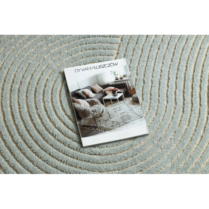 Teppich FLUX oval 461.67.AE500 Wollmischung OSTA - Geometrisch, strukturell, Loft blau / creme