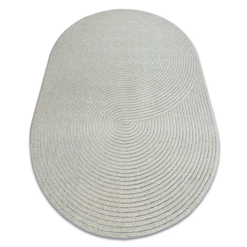 Teppich FLUX oval 461.67.AE503 Wollmischung OSTA - Geometrisch, strukturell, Loft blau / grau