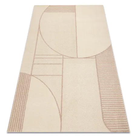 Teppich FLUX 461.14.AE200 Wollmischung OSTA - Geometrisch, strukturell, Loft beige / rosa
