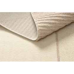 Teppich FLUX 461.14.AE200 Wollmischung OSTA - Geometrisch, strukturell, Loft beige / rosa
