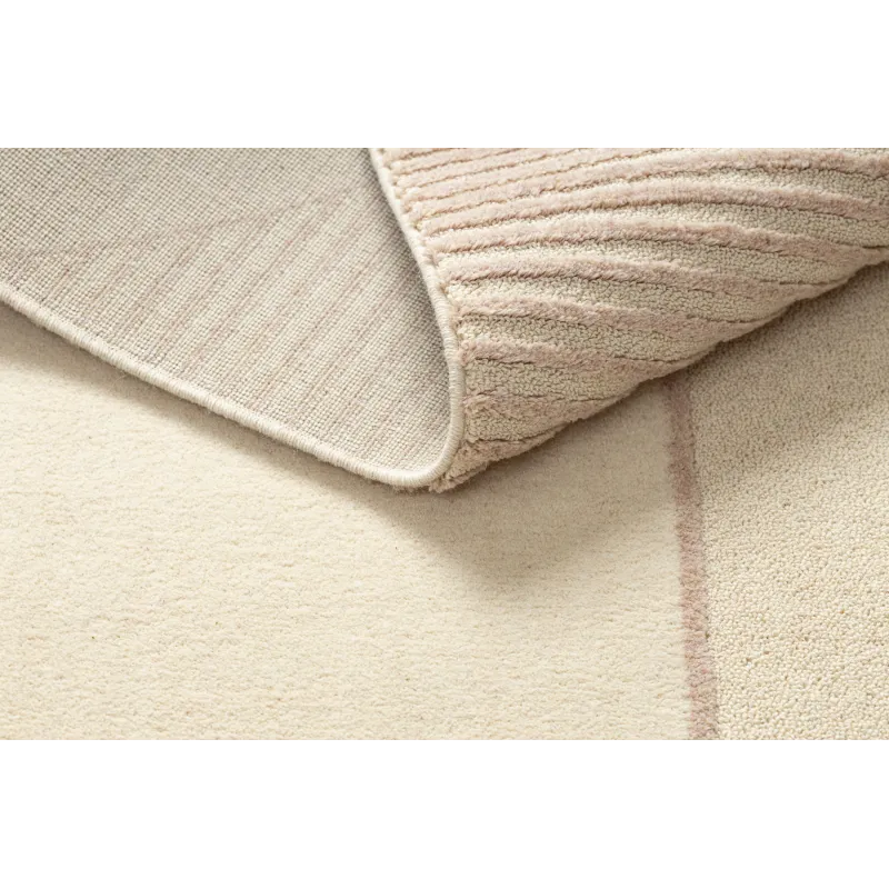 Teppich FLUX 461.14.AE200 Wollmischung OSTA - Geometrisch, strukturell, Loft beige / rosa