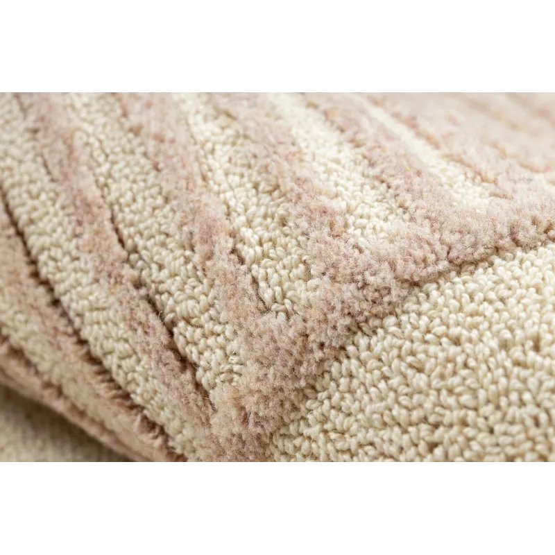 Teppich FLUX 461.14.AE200 Wollmischung OSTA - Geometrisch, strukturell, Loft beige / rosa