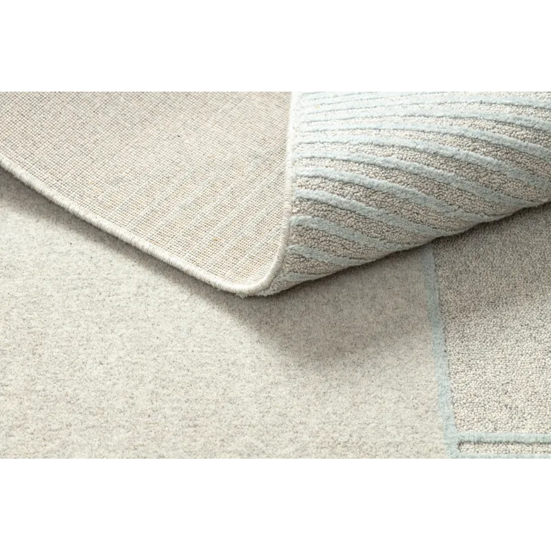 Teppich FLUX 461.14.AE120 Wollmischung OSTA - Geometrisch, strukturiert, Loft Grau / Blau
