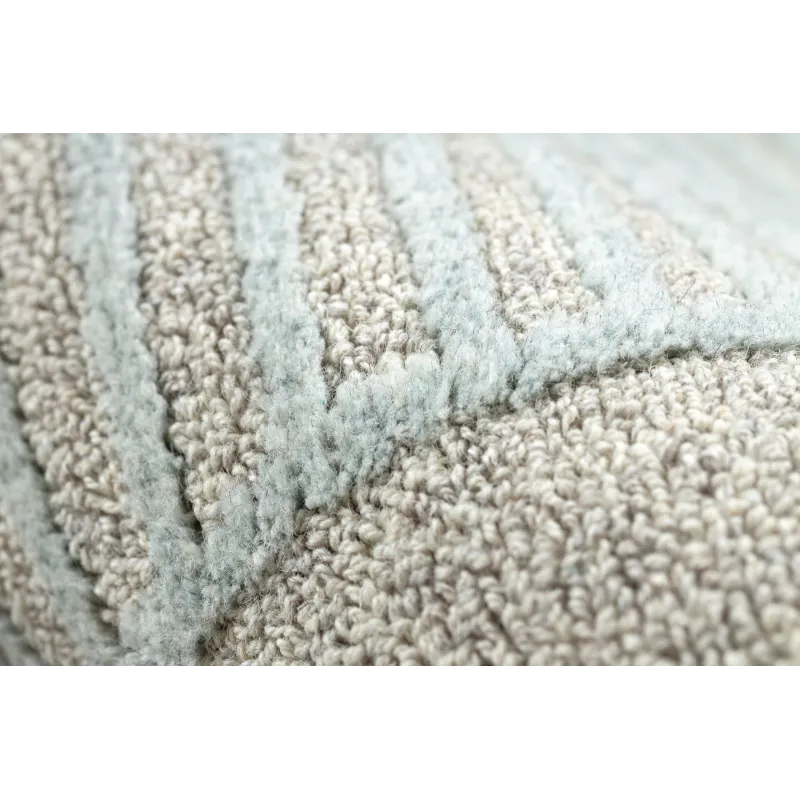 Teppich FLUX 461.14.AE120 Wollmischung OSTA - Geometrisch, strukturiert, Loft Grau / Blau