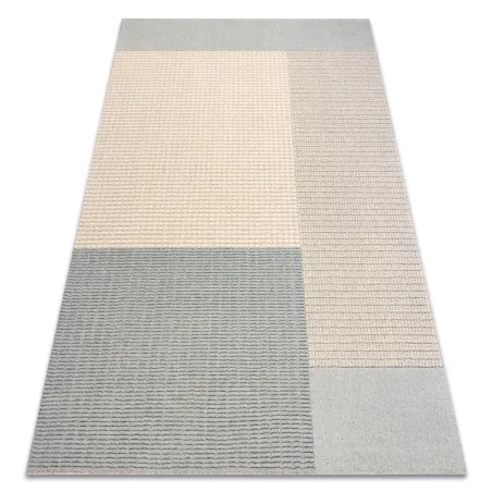 Teppich FLUX 461.9.AE500 Wollmischung OSTA - Geometrisch, strukturiert, Loft Blau / Creme