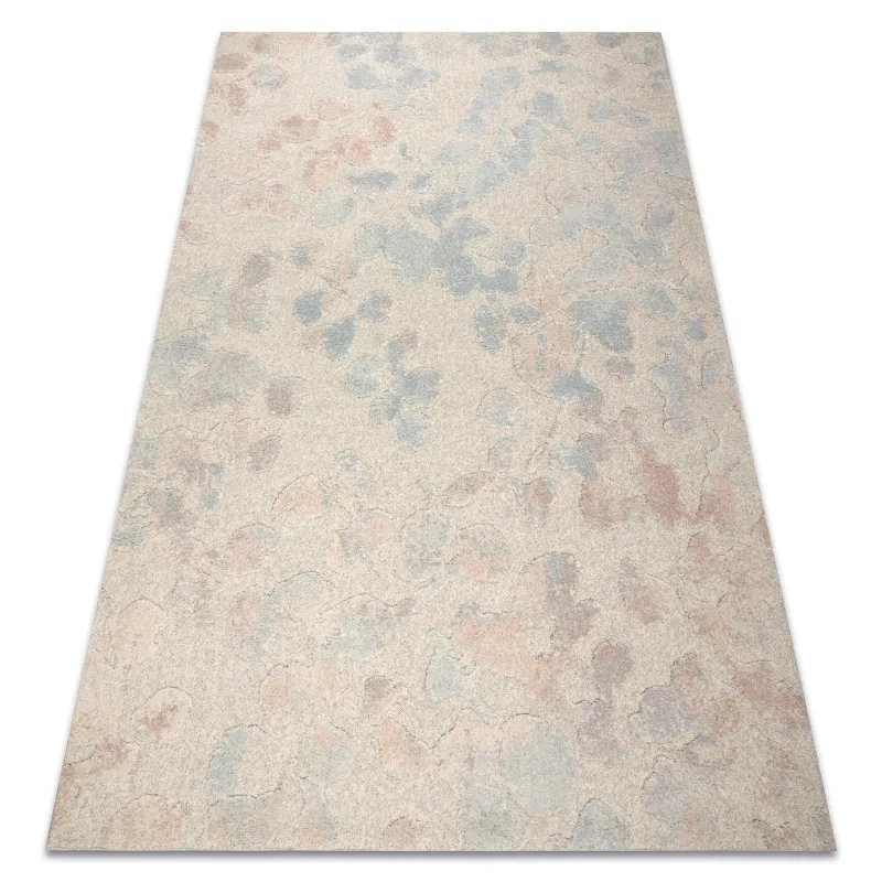 Teppich FLUX 461.60.AE990 Wollmischung OSTA - Abstraktion, strukturell, Loft Creme / Blau