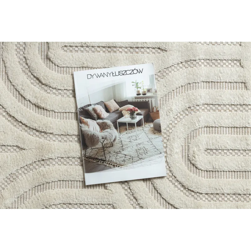Weißer Teppich SANTO aus Sisal, modernes Design, perfekt für Wohnräume