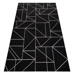 TEPPICH SISAL FLOORLUX schwarz / silber DREIECKE, GEOMETRISCH - ZWEITKLASSIGES PRODUKT