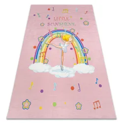 BAMBINO Waschteppich Ballerina, Regenbogen für Kinder Anti-Rutsch - rosa