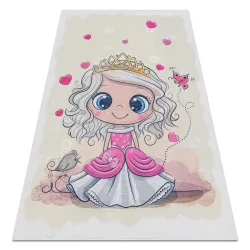 BAMBINO Waschteppich Prinzessin, Sterne für Kinder Anti-Rutsch - creme / rosa
