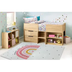 BAMBINO 47810 Kinderteppich in Weiß und Rosa, perfekt für das Kinderzimmer