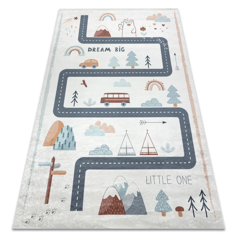 Kinderteppich BAMBINO 46980, rutschfest, weiß und grün