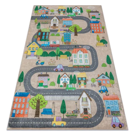 Kinderteppich BAMBINO 34600 in Beige/Grau, rutschfest für Kinderzimmer