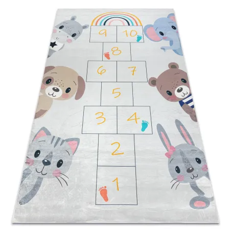Kinderteppich BAMBINO 43092, grau und gelb, rutschfest, für das Kinderzimmer