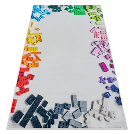 Waschteppich BAMBINO 38480 für Kinder, rutschfest, grau und gelb, ideal für das Kinderzimmer