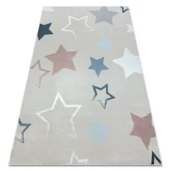 BAMBINO Waschteppich Sterne für Kinder Anti-Rutsch - beige / grau