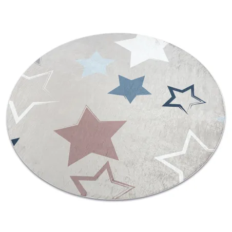 Runder Waschteppich BAMBINO 48130, rutschfest, beige-grau für Kinder