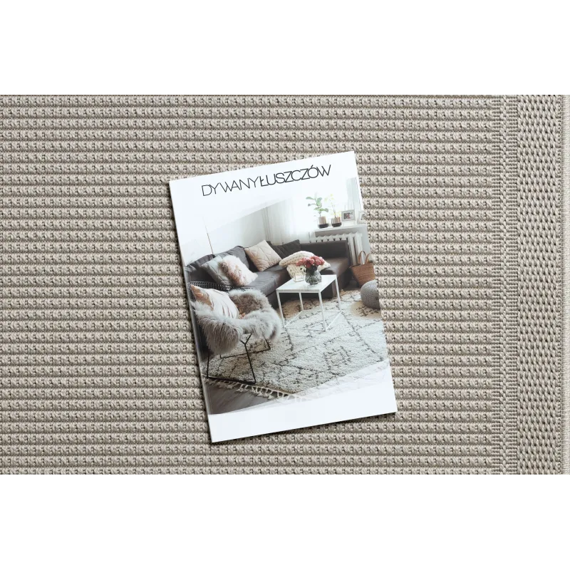 Moderner Läufer TIMO 5979 in Beige, aus strapazierfähigem Sisal gefertigt