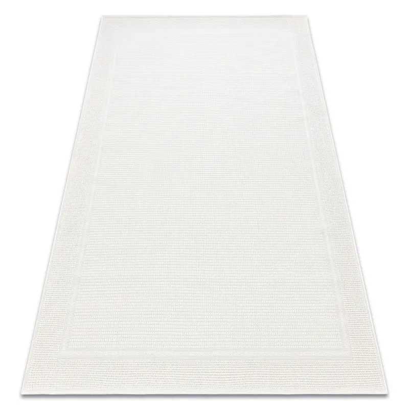 Sisal Teppich TIMO 5979 in weißem Rahmen für den Außenbereich