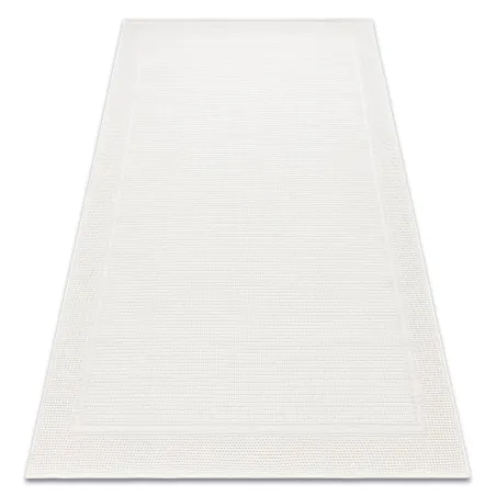 Sisal Teppich TIMO 5979 in weißem Rahmen für den Außenbereich
