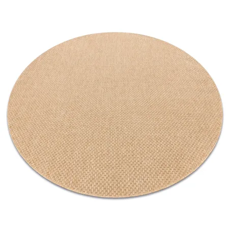 Runder TIMO 6272 Sisal Teppich in dunkelbeige, perfekt für den Außenbereich