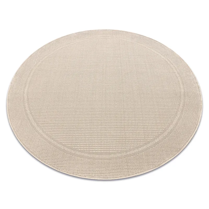 Runder Sisal Teppich TIMO 5979 in Beige für den Außenbereich