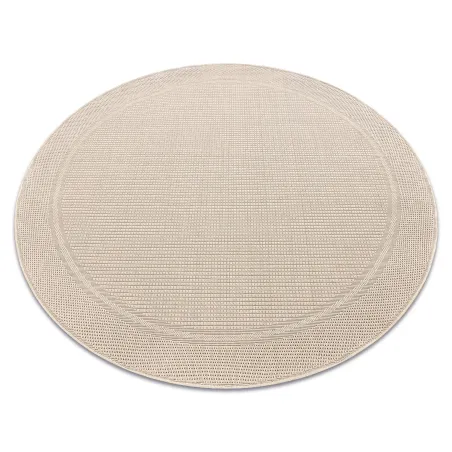 Runder Sisal Teppich TIMO 5979 in Beige für den Außenbereich