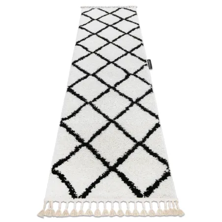 Teppich BERBER CROSS weiß - moderner Läufer für Küche und Flur
