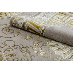 Teppich BLISS Z160AZ147 dunkelbeige / Gold - Bordüre, Griechisch exklusiv, strukturell - KLASSE 2