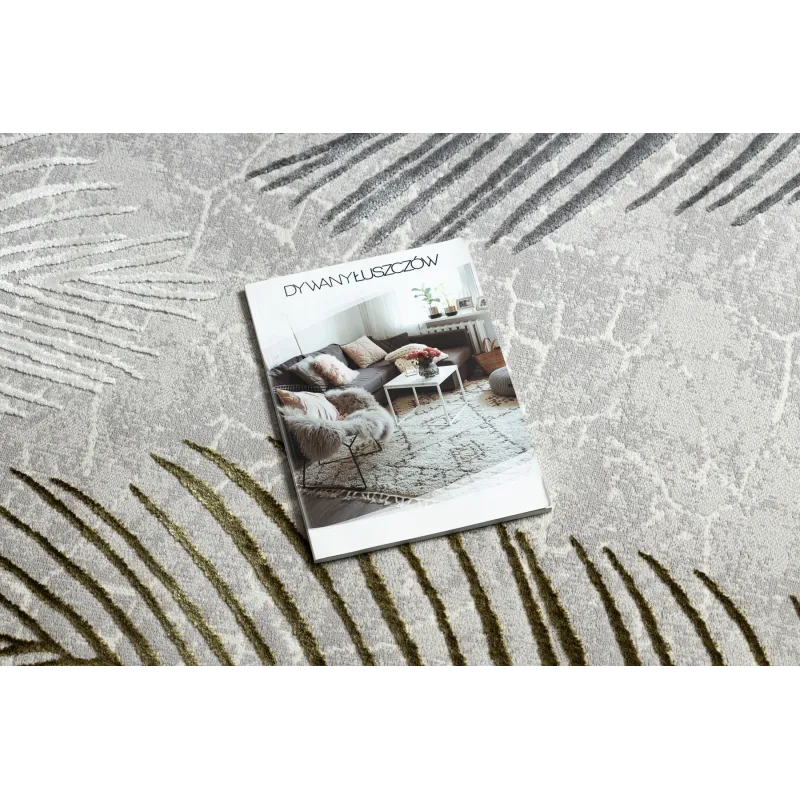 Teppich ALLURE 8752 Palmblätter - Strukturiert, stilvoll, Glamour grau / gold