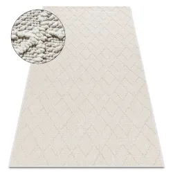 Teppich JERSEY Creme - Geometrischer Schlingflor, struktural BOHO - 2. WAHL