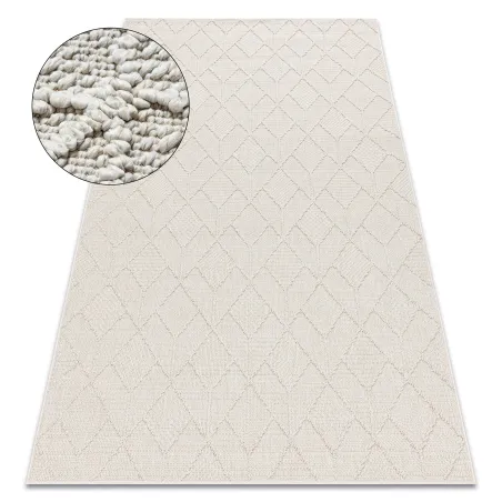 Teppich JERSEY 19231 Creme - Geometrischer Schlingflor, struktural BOHO - 2. WAHL
