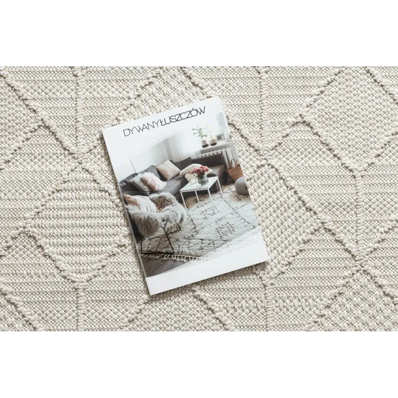 Teppich JERSEY 19231 Creme - Geometrischer Schlingflor, struktural BOHO - 2. WAHL