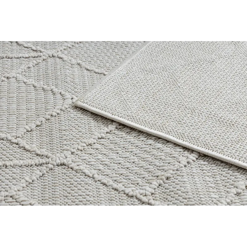 Teppich JERSEY 19231 Creme - Geometrischer Schlingflor, struktural BOHO - 2. WAHL