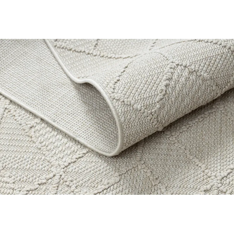 Teppich JERSEY 19231 Creme - Geometrischer Schlingflor, struktural BOHO - 2. WAHL
