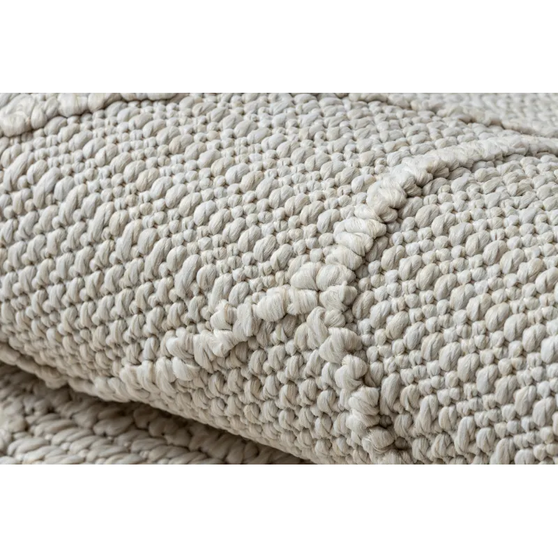 Teppich JERSEY 19231 Creme - Geometrischer Schlingflor, struktural BOHO - 2. WAHL