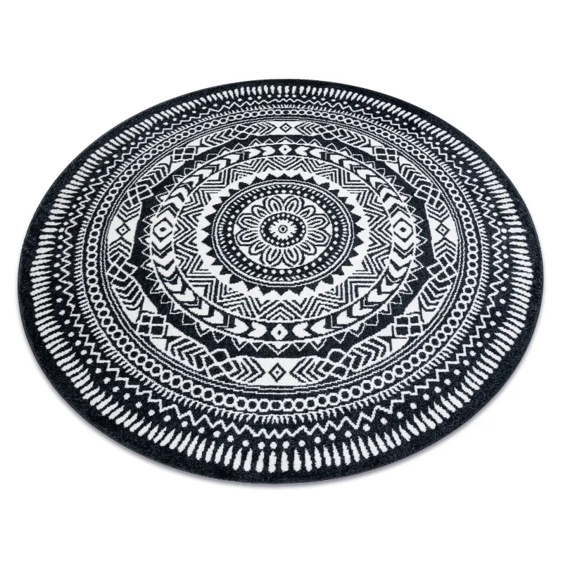 Teppich FUN Napkin Serviette rund - schwarz - 2. WAHL