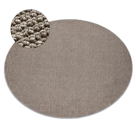 Teppich CASABLANCA LOOP rund braun Schlingenflor, weich