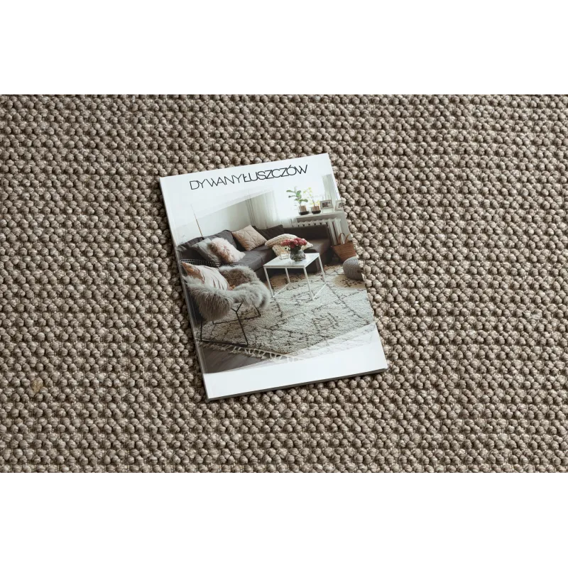 Teppich CASABLANCA LOOP rund braun Schlingenflor, weich