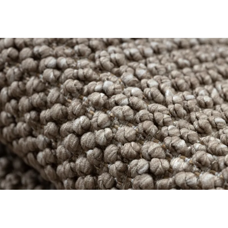 Teppich CASABLANCA LOOP rund braun Schlingenflor, weich