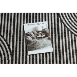 Teppich ORGANIC 1835 Sisal geometrisch Creme / Schwarz - natürlich, modern unregelmäßige Form