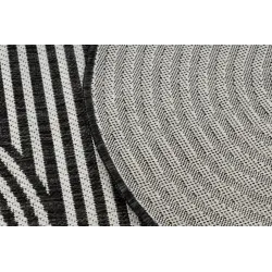 Teppich ORGANIC 1835 Sisal geometrisch Creme / Schwarz - natürlich, modern unregelmäßige Form